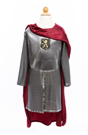 Costume de chevalier argenté avec cape